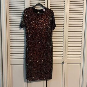 Sequin Short Sleeve Dress